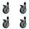 Service Caster 6'' Thermoplastic Rubber Swivel 1-3/4'' Expanding Stem Caster Set with Brake, 4PK SCC-EX20S614-TPRB-PLB-134-4 - alternate 1